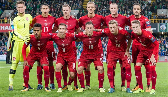 Sestava eských fotbalist v kvalifikaci proti Severnímu Irsku.