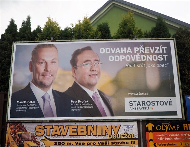 Bor vede, soud dle billboardu, nový starosta  dosavadního Jaromíra Dvoáka...