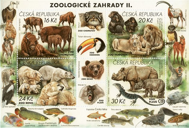 Nová kolekce píleitostních známek s plzeskou zoo. (6. 9. 2017)