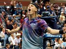 Denis Shapovalov bhem osmifinále US Open.