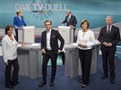 Angela Merkelová a Martin Schulz v televizní debat ped záijovými volbami (3....