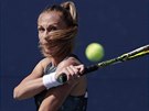 Magdalena Rybáriková nemla ve tetím kole US Open v souboji s Garbie...