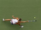 LETECKÝ POHLED. Svtová jednika Karolína Plíková na US Open v souboji s...