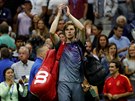 Ruský tenisový objev Andrej Rubljov po prohraném tvrfinále US Open se panlem...