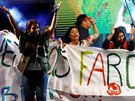 Píznivci FARC pi oslav zaloení nové strany v Bogot (1. záí 2017).