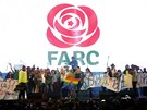 Píznivci FARC slaví v Bogot zaloení nové strany (1. záí 2017).