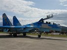 CIAF opt ukzal pikovou vojenskou techniku, na snmku ukrajinsk letoun...