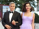 George Clooney s manelkou Amal na festivalu v Benátkách (2. záí 2017)