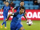 Ázerbájdžánský fotbalista Mahir Madatov (v modrém) během duelu s Norskem.