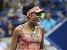 Radost. Amerianka Venus Williamsová ovládla první set tvrtfinále US Open.
