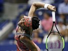 Amerianka Venus Williamsová servíruje v semifinále US Open proti eské...