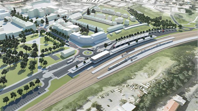 Takto by měl vypadat nový centrální dopravní terminál v Jihlavě. Opomíjená lokalita u městského nádraží dozná výrazných změn. Autorem vítězné studie, která již počítá s variantou zastávky vysokorychlostní trati, je brněnský Atelier RAW.