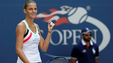 POSTUP. Karolína Plí�ková se raduje z osmifinálové výhry na US Open nad...