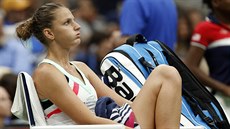 eská tenistka Karolína Plíková ve tvrtfinále US Open proti Ameriance Coco...