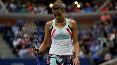 Zklamaná Karolína Plíková po vyazení ve tvrtfinále US Open.