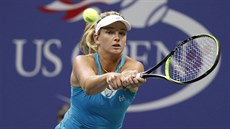 Amerianka Coco Vandewegheová v akci bhem semifinále US Open.