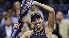 Američanka Madison Keysová slaví postup do finále US Open.