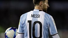 Argentinský tahoun Lionel Messi během duelu s Venezuelou