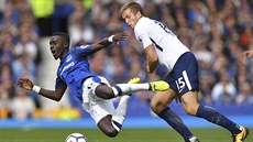 Eric Dier z Tottenhamu (vpravo) a Idrissa Gueye z Evertonu v souboji o mí.