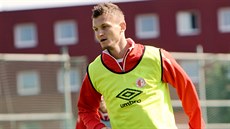 Tomá� Necid na tréninku fotbalové Slavie.