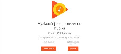 V esku je nyní dostupné rodinné pedplatné hudební sluby Google Play.