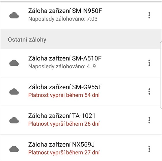 Zlohy telefon v aplikaci Disk