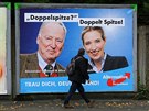 Duisburg: Billboard s Alicí Weidelovou a Alexanderem Gaulandem, volebními lídry...