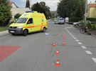 Místo smrtelné nehody polského 79letého cyklisty v Albrechticích na Karvinsku....