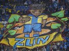 Fanoušci Zlína na tribuně olomouckého stadionu během utkání Evropské ligy proti...