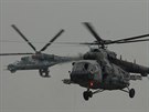 Vrtulnky Mi-24 a Mi-171 v akci pi zchran pilota