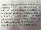 Hvzda Martiny Sáblíkové, kterou prozatím neznámý zlodj odcizil z chodníku...