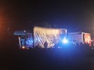 Smrtelná dopravní nehoda dvou kamion na dálnici D5 u Ejpovic (11. záí 2017)