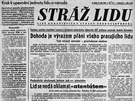 Tituln strana komunistickho listu Str lidu ze 13. z 1947 se zprvou o...