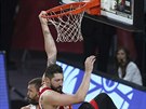 Ruský basketbalista Nikita Kurbanov zasmeoval proti panlsku.