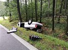 Auto narazilo do stromu p�i nehod� u Rybn� nad Zdobnic� na Rychnovsku (15. 9....