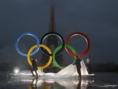 Odhalení olympijských kruhů v Paříži