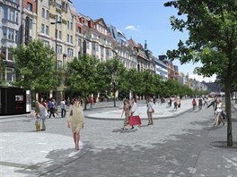 Vizualizace Vclavskho nmst v Praze.