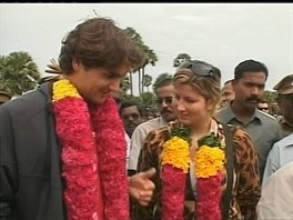 Roger Federer s manelkou Mirkou v Indii