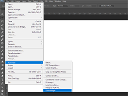 Adobe Photoshop CC - spojování panoramat je schované v nabídce Soubor