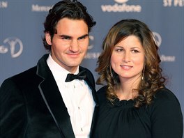 Roger Federer a Mirka Vavrinecová (Petrohrad, 18. února 2008)