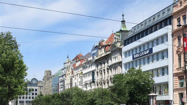 Vizualizace Václavského náměstí v Praze.