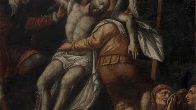 Obraz pravděpodobně italského mistra z první poloviny 17. století s názvem Snímání z kříže.