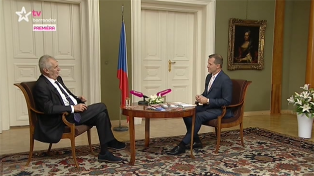 Milo Zeman v poadu TV Barrandov Tden s prezidentem.