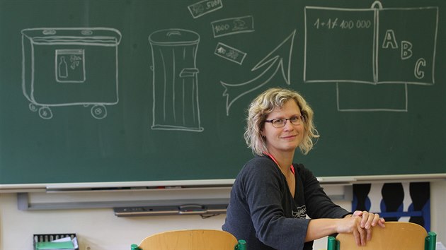 Učitelka Lenka Šidáková v Základní škole Velké Březno
