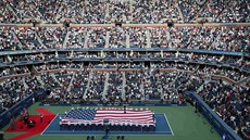 Vyprodaný tenisový chrám Arthura Ashe sledoval finále US Open mezi Nadalem a...