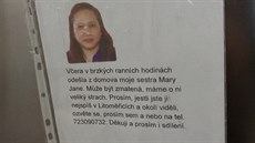 Lidé hledají prostednictvím výlep na veejných místech i své blízké