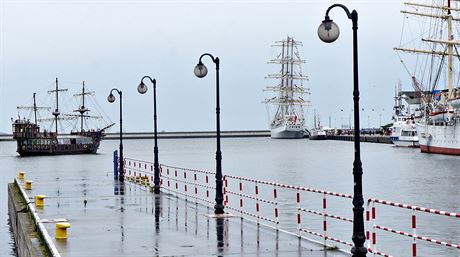 Historická replika lod v polské Gdyni.