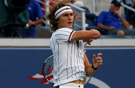 Alexander Zverev bhem druhho kola US Open.