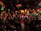 Iráčtí Kurdové oslavují výsledky plebiscitu o nezávislosti (26. září 2017)