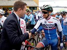 Prezident UCI David Lappartien (vlevo) ped startem závodu na MS v norském...